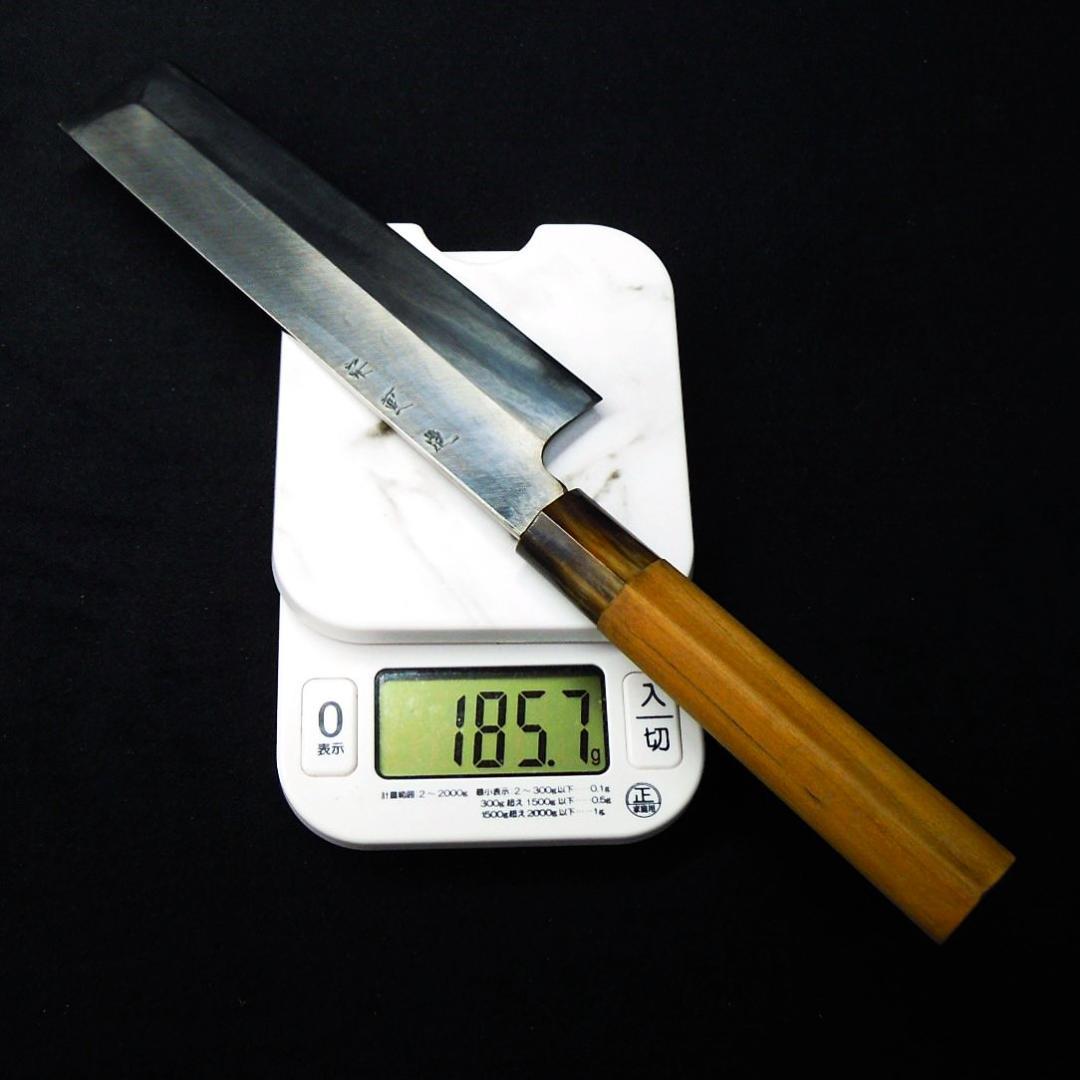 安重打刃物店 菜切り和庖丁 在銘 水牛柄 未使用 京都老舗 新店舗移転時の整理品