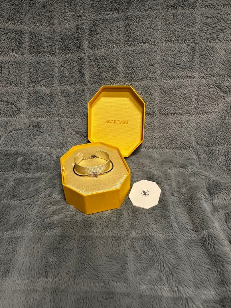 【美品】swarovski オクタゴン バングル ブレスレット スワロフスキー