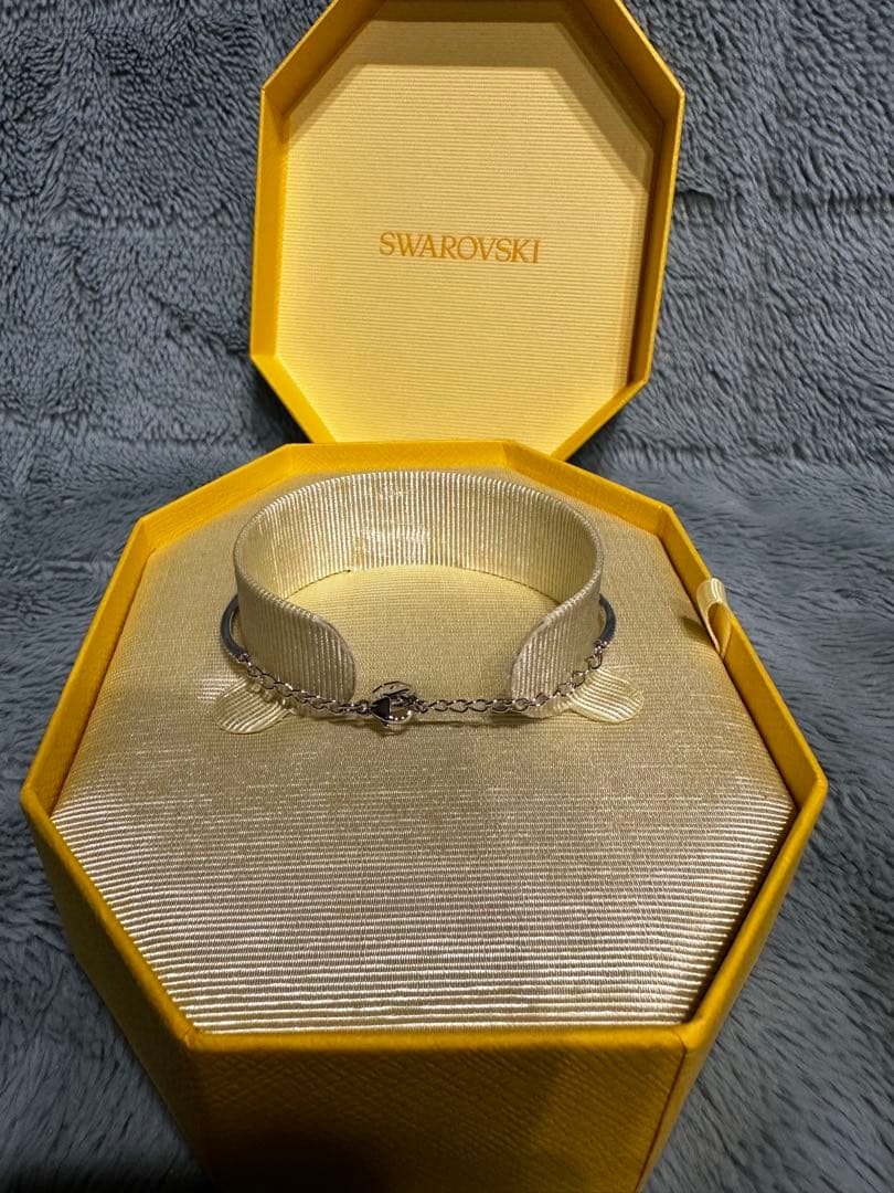 【美品】swarovski オクタゴン バングル ブレスレット スワロフスキー