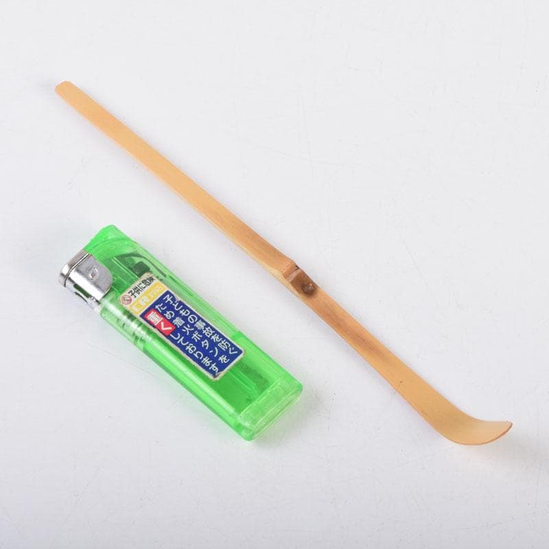 茶道具　影林宗篤作　茶杓　銘「落穂」　前大徳　福本積應書付　共筒共箱　V8691