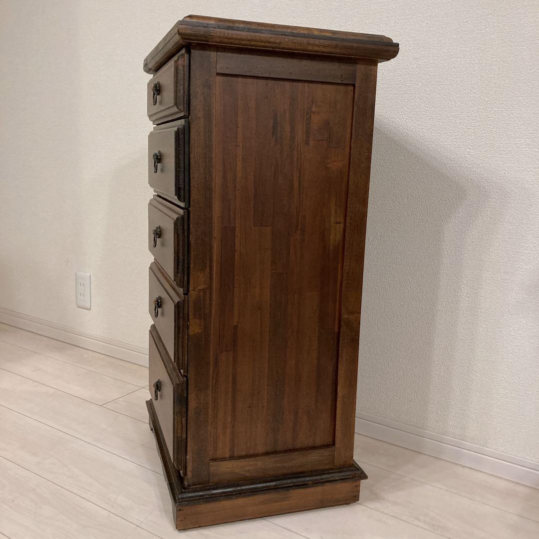 ビンテージチェスト　レトロアンティーク　5段　ブラウン