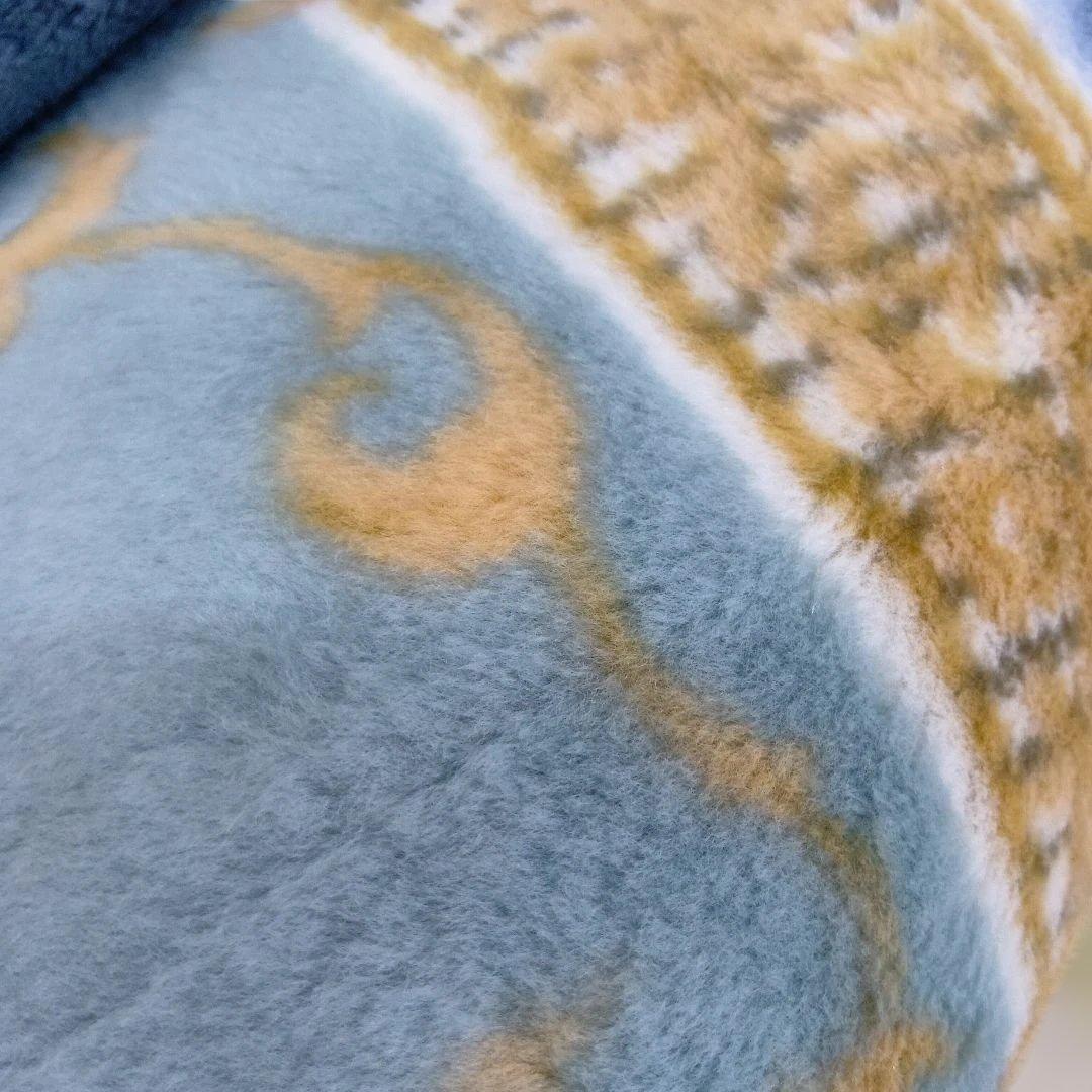 襟付アクリル2枚合わせ毛布 140x200cm　　ムートンタッチ　シングルサイズ