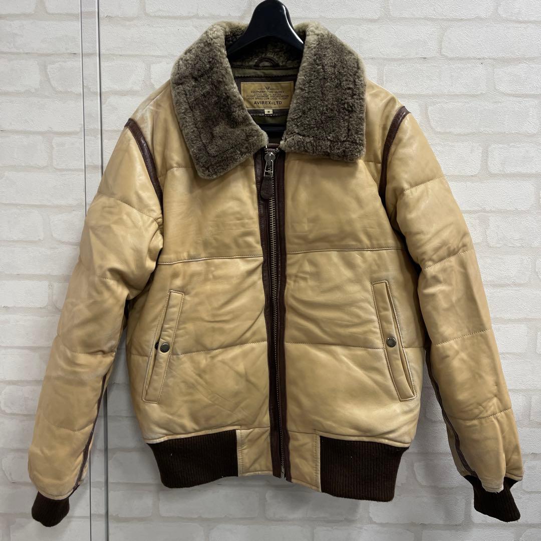 値下げ アヴィレックス AVIREX LTD 羊牛革 レザー ボア フライトJK