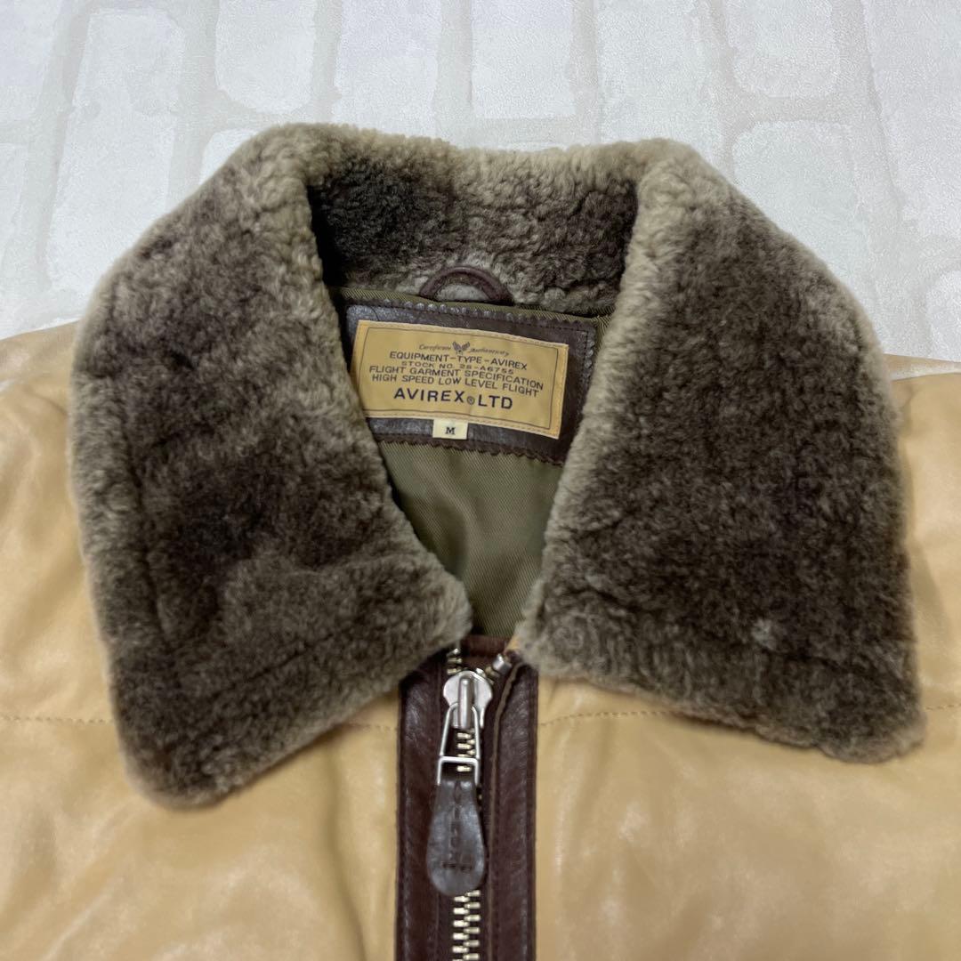 値下げ アヴィレックス AVIREX LTD 羊牛革 レザー ボア フライトJK