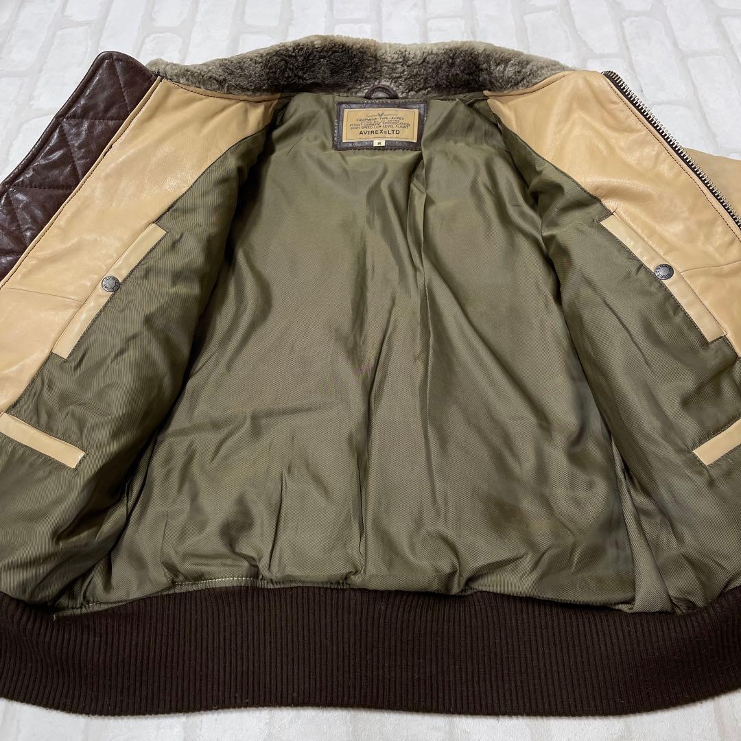 値下げ アヴィレックス AVIREX LTD 羊牛革 レザー ボア フライトJK