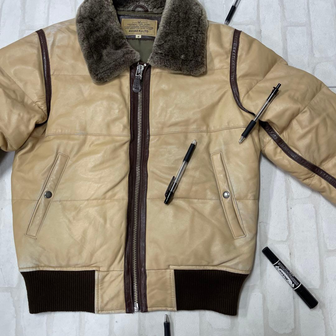 値下げ アヴィレックス AVIREX LTD 羊牛革 レザー ボア フライトJK