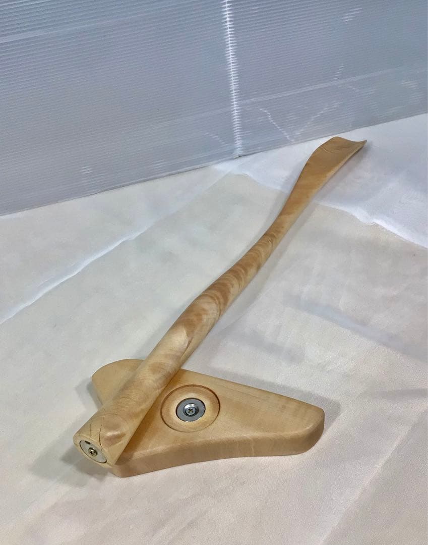 天然木　とち　マグネット式　縮木靴べら／スタンドセット　手造り　一点物