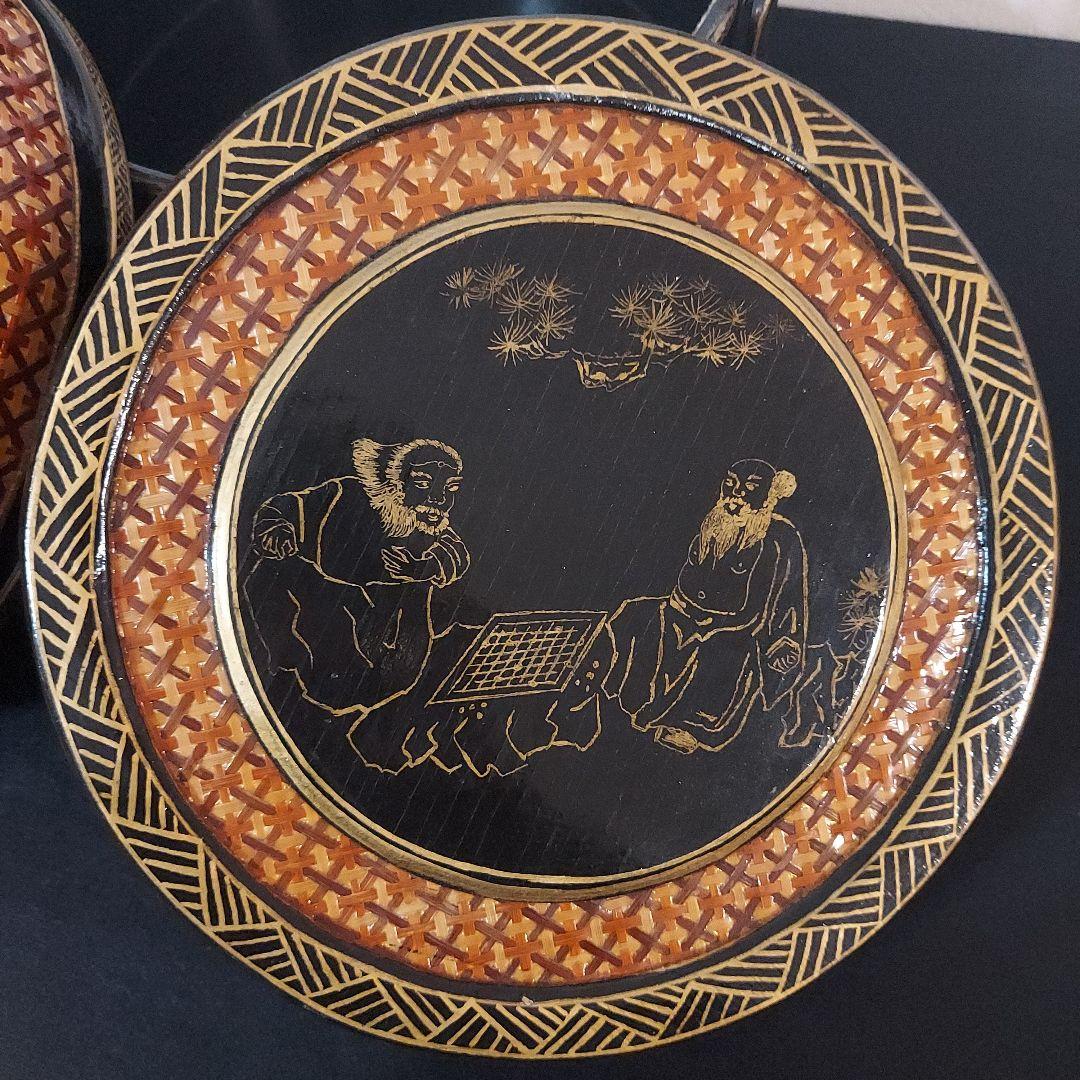 【超希少】竹　3段　漆塗　中国　骨董品　アンティーク