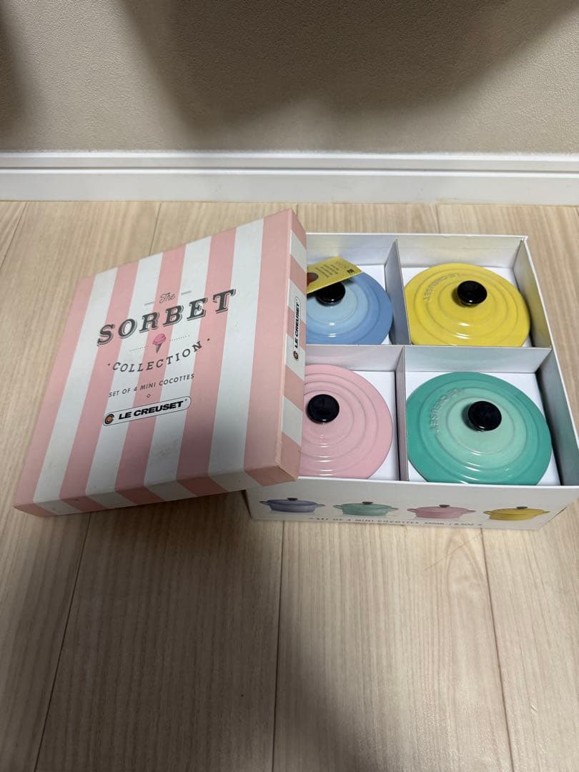 【未使用品】LE CREUSET ミニココット ソルベコレクション4個セット