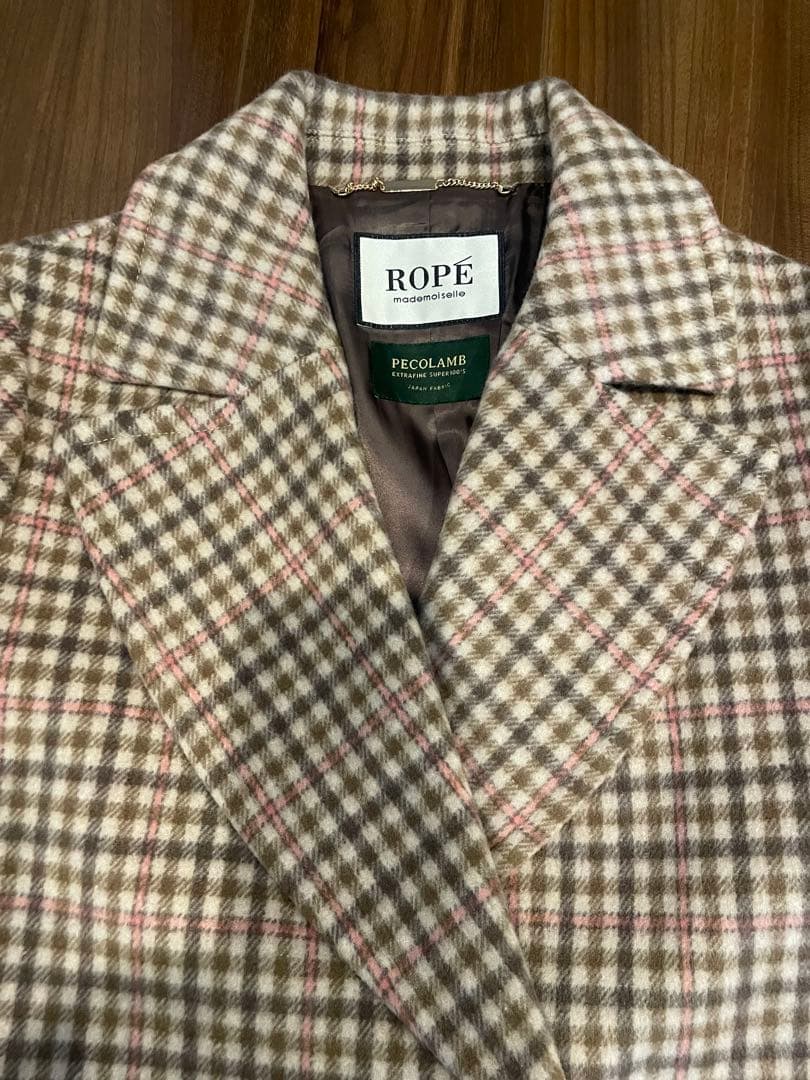 ❇︎スヌコ❇︎ 　　ROPE ロングコート　チェックロングコート