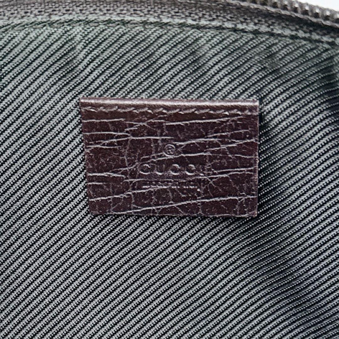 【24時間以内発送】グッチ GGキャンバス レザー アクセサリーポーチ ブラウン