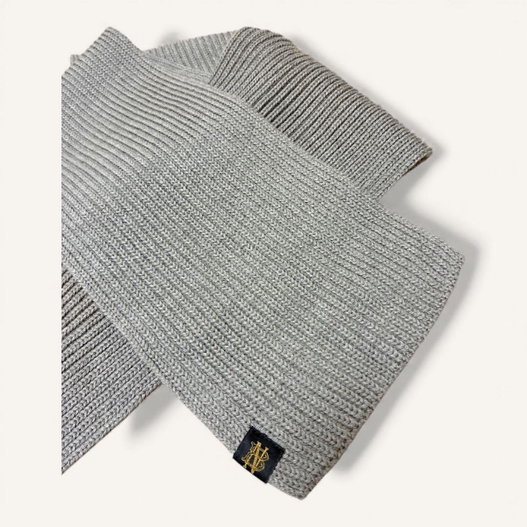 【美品】人気定番デザイン　BATONER マフラー　グレー