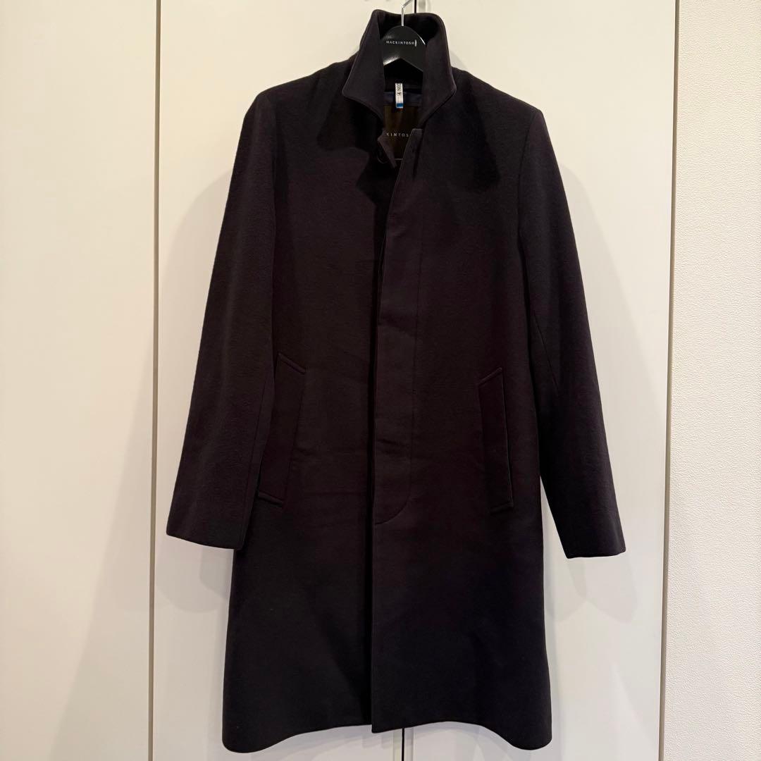 マッキントッシュ ステンカラー　ウールコート　ネイビー　サイズ36