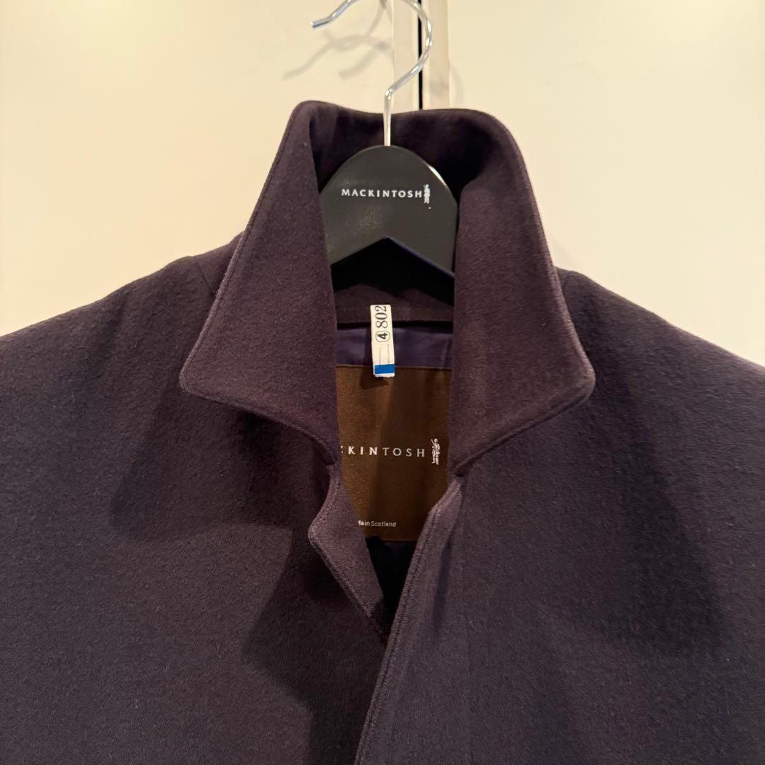 マッキントッシュ ステンカラー　ウールコート　ネイビー　サイズ36