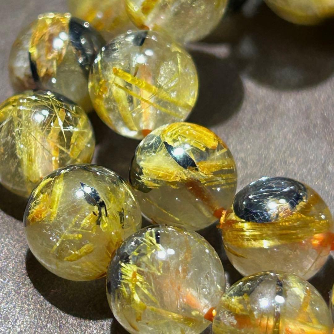 ☆みつ豆様！太陽　タイチン　ゴールド　ルチル　ブレス　福徳龍王宝珠①