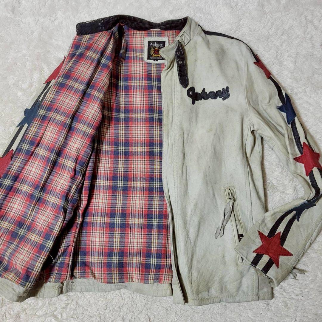 希少✨ Schott L レザージャケット ライダースジャケット ジョニー 星