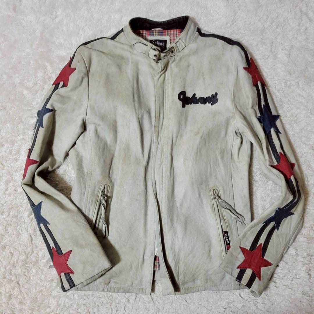 希少✨ Schott L レザージャケット ライダースジャケット ジョニー 星