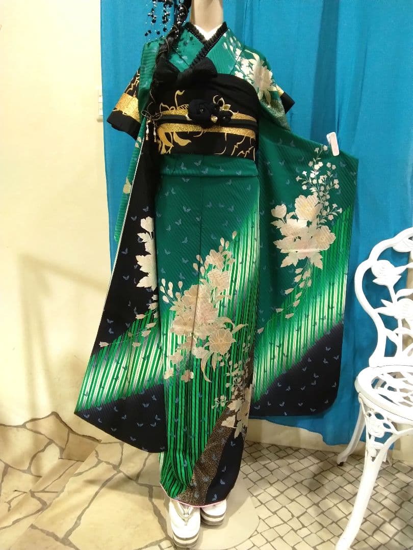 振袖フルセット、正絹振袖成人式、重ね衿、帯揚げ帯締め、西陣袋帯、長襦袢