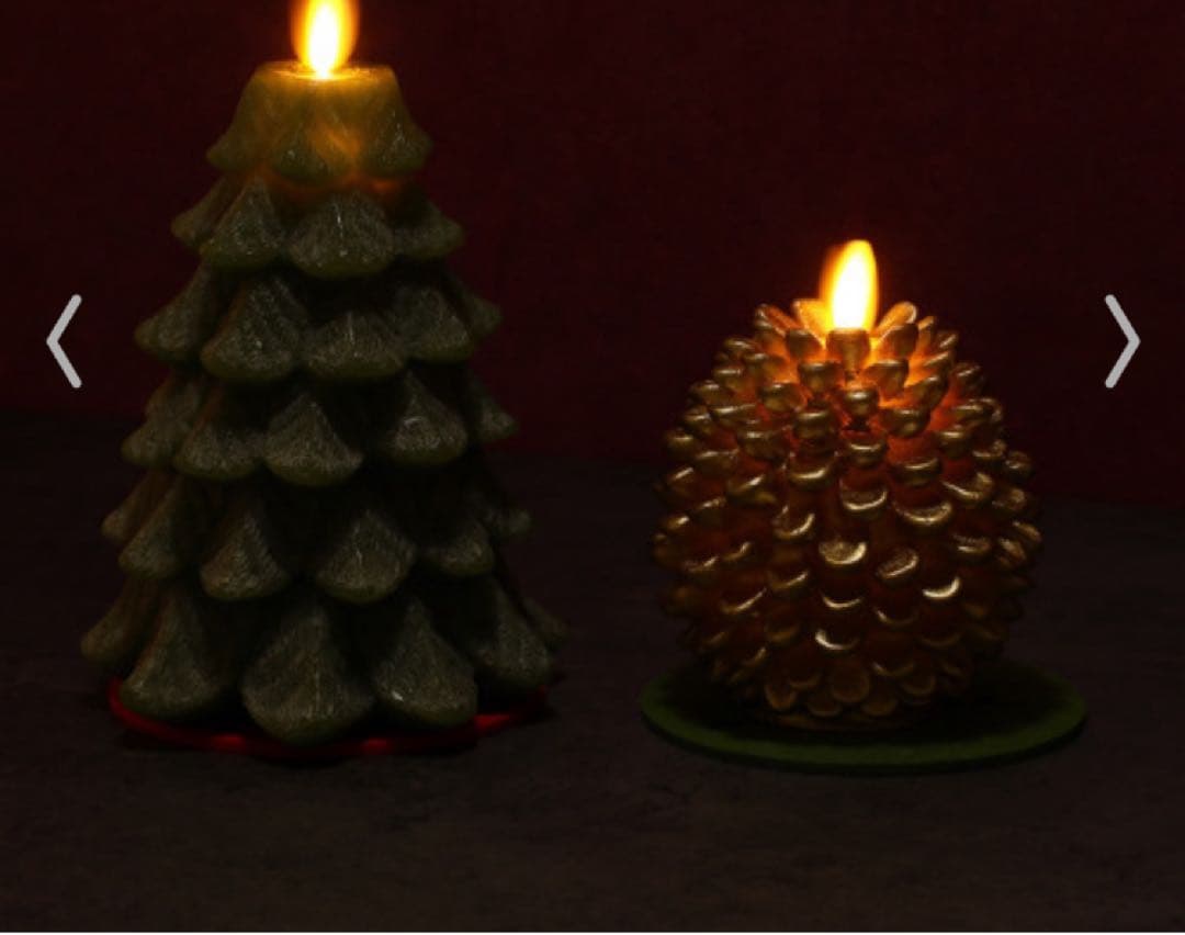 クリスマスムービングキャンドル“ルナーテ”ハッピーツリー＆ゴールデンパインコーン