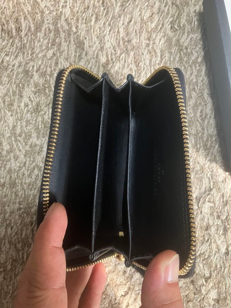 【極美品】グッチ ケース ラウンドファスナー GG柄 シマレザー 黒