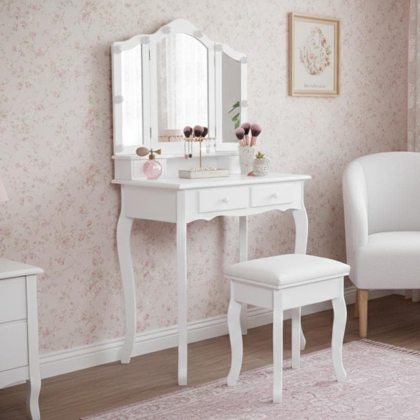 送料無料【新品】アンティーク 調 女優ドレッサーセット