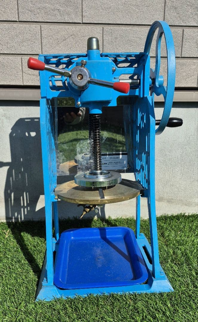 ☆希少☆かき氷機 業務用手動式ブロックアイススライサー PRO-B130M　青色