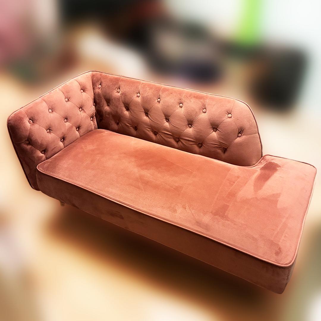 LOWYA / ロウヤ 2人掛けソファ　ベルベット調　ピンク