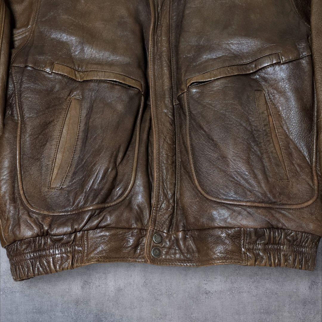 90s vintage A-2 フライトジャケット LL レザー 短丈 ボマー