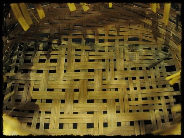 尋牛斎 久田 宗也 宗全作写 置うご 花入 黒田宗傳 宗全籠 書付共箱 f299