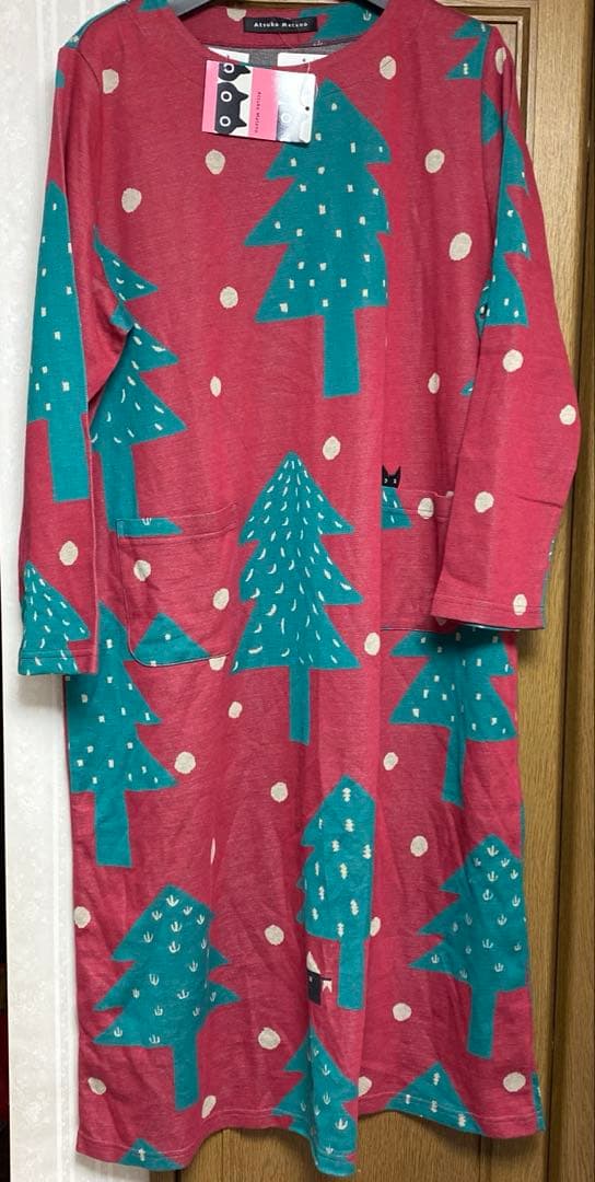 新品マタノアツコ　ルームウエア　ワンピースL ネコ　ワコール