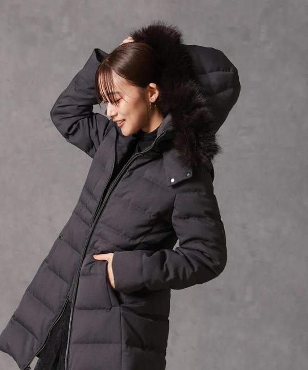 【新品】NANO UNIVERSE 西川ダウン/サージロングダウン/チャコールM