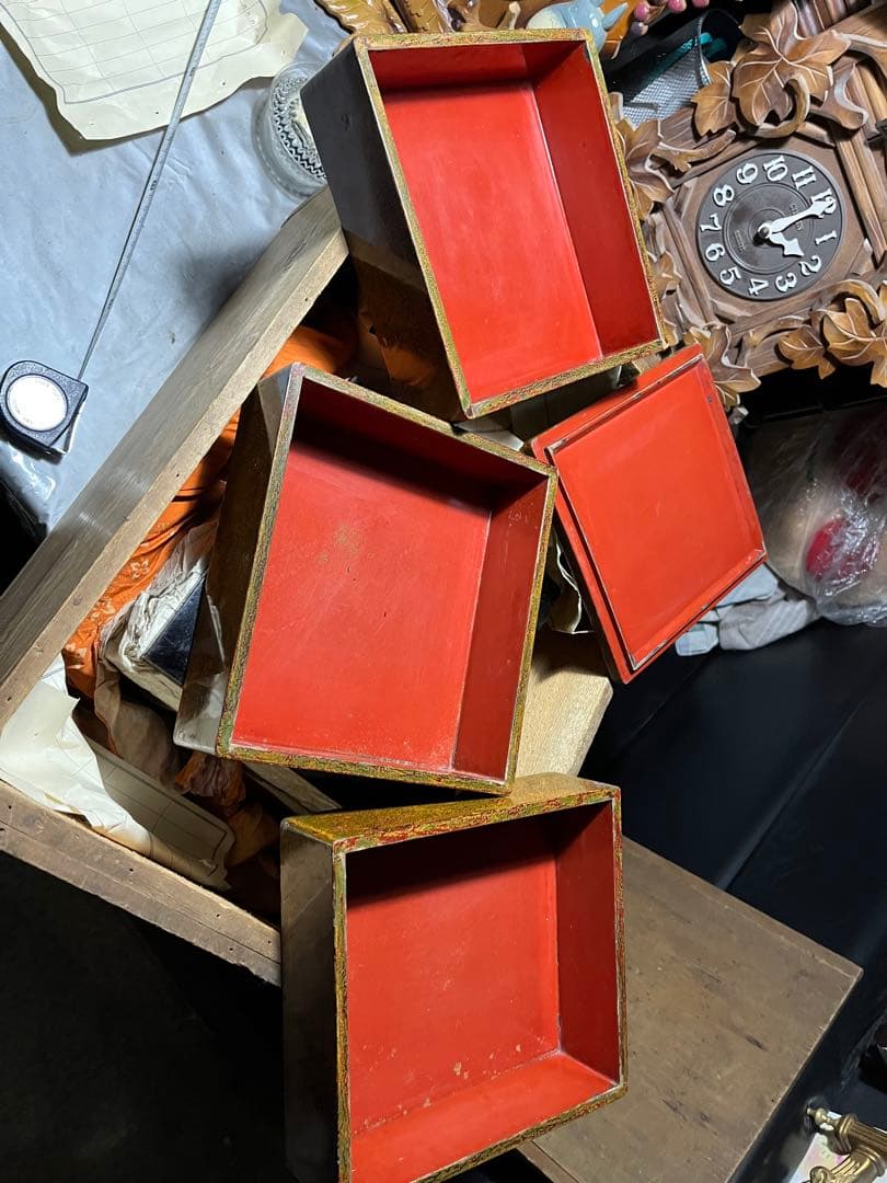 美術館級御重、御重、3段重、おせち料理、昭和18年頃の3段重ね重箱