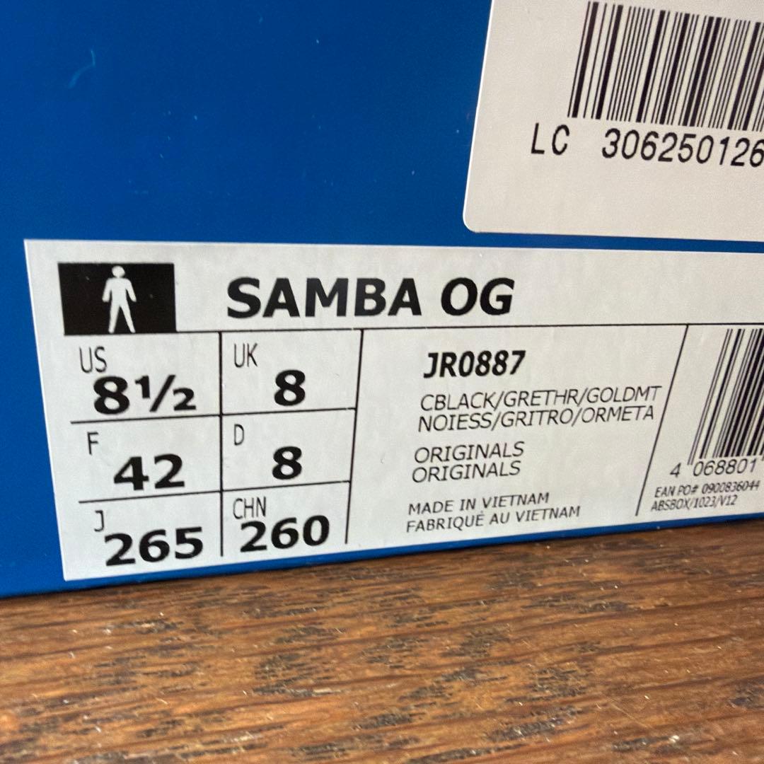 靴 adidas samba og black 26.5