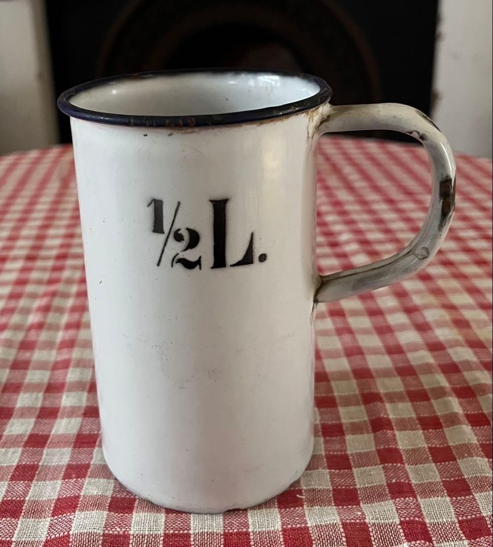 イギリスアンティーク ホーローメジャーカップ