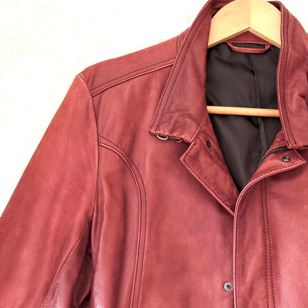 ✨希少色✨ トルネードマート コート レザー ロング ベルト L ファスナー