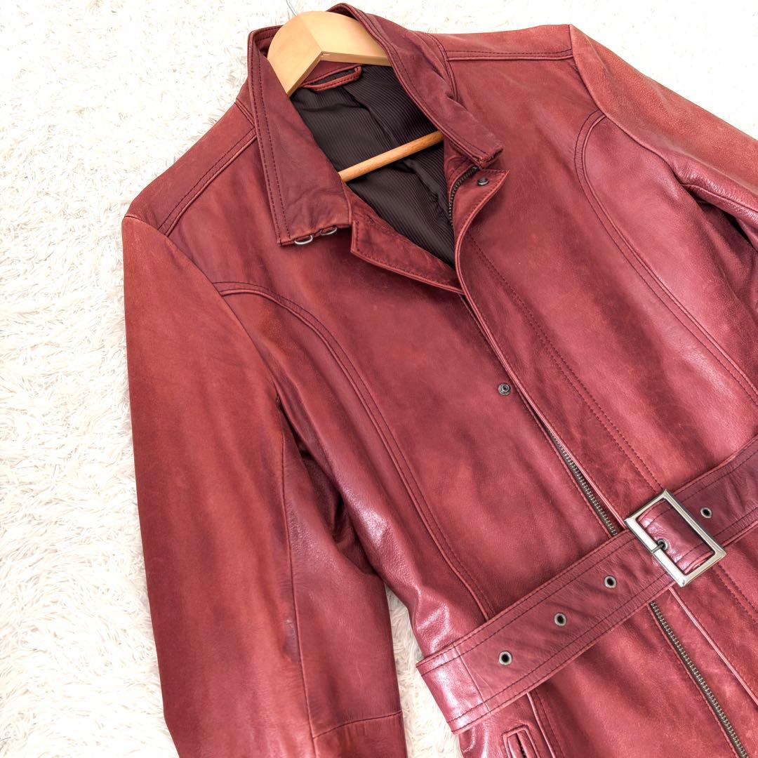 ✨希少色✨ トルネードマート コート レザー ロング ベルト L ファスナー