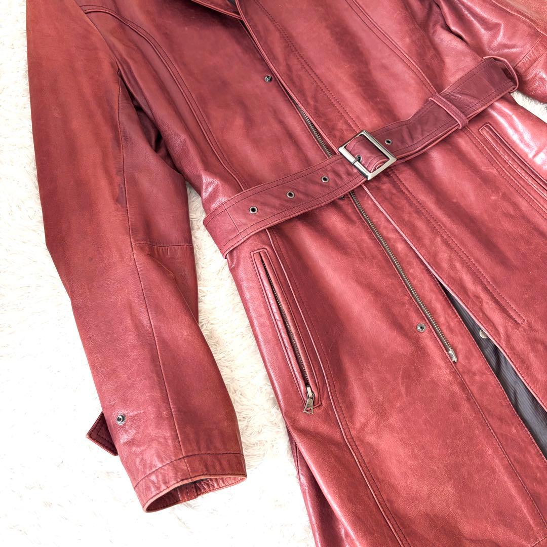 ✨希少色✨ トルネードマート コート レザー ロング ベルト L ファスナー