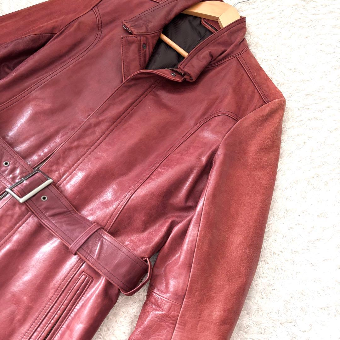 ✨希少色✨ トルネードマート コート レザー ロング ベルト L ファスナー