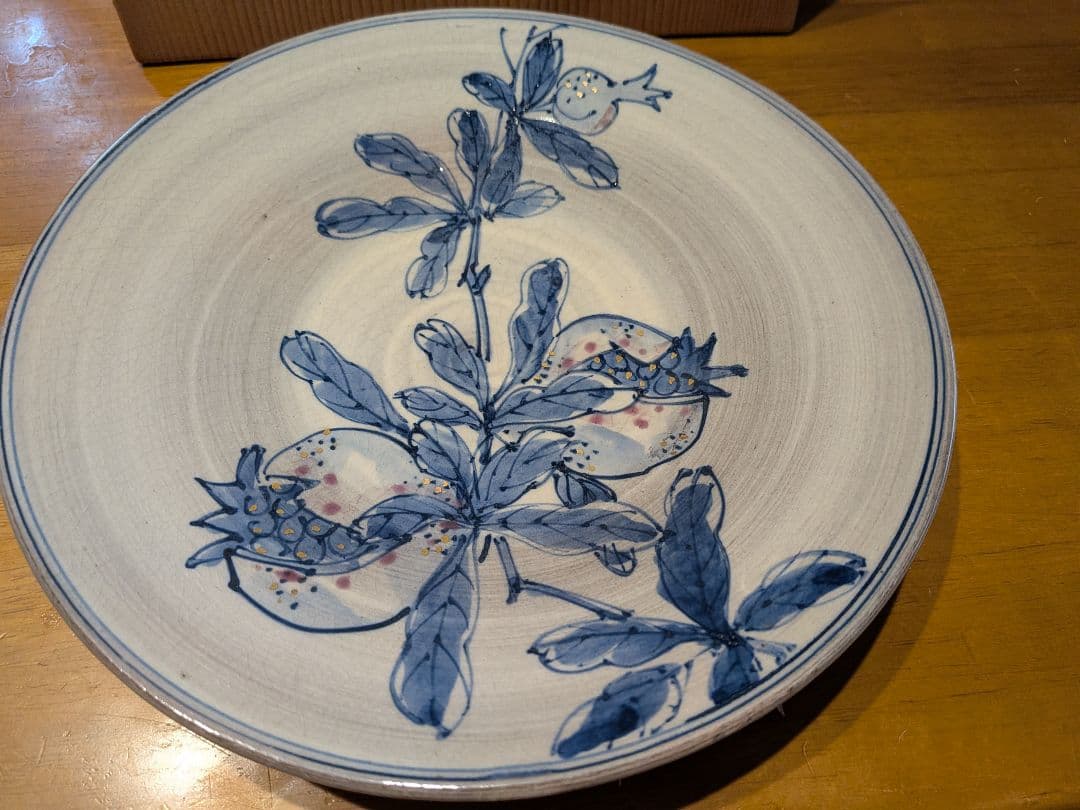 柘榴絵図　額皿　未使用品