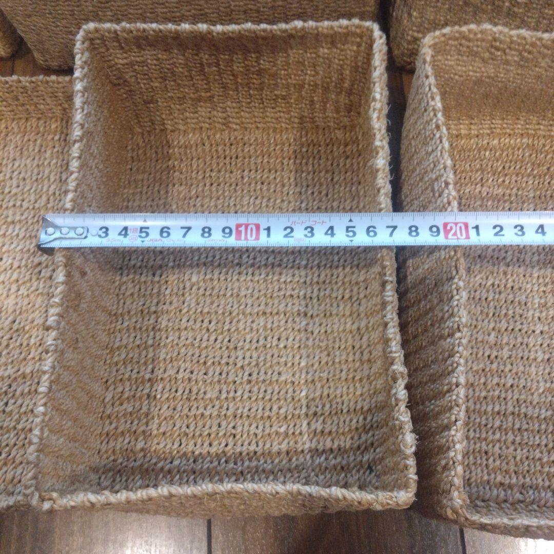 【廃盤】無印良品　アバカ　カゴ　蓋付き小物入れ　大2個＆中2個