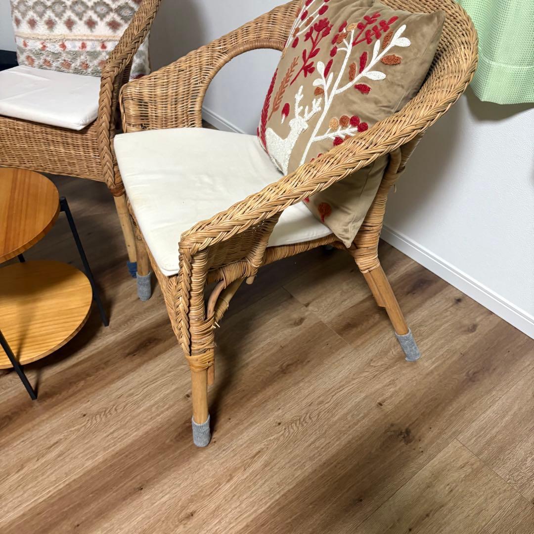 IKEA イケア ラタン製アームチェア 2脚 AGEN アーゲン