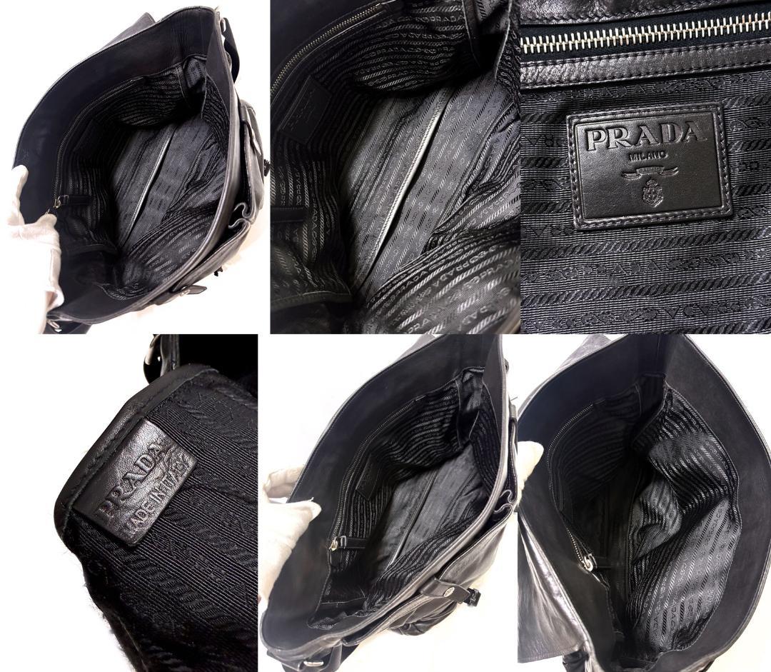 プラダ　レザー　メッセンジャー ショルダー バッグ　ハイエンド　定価35万　ロゴ