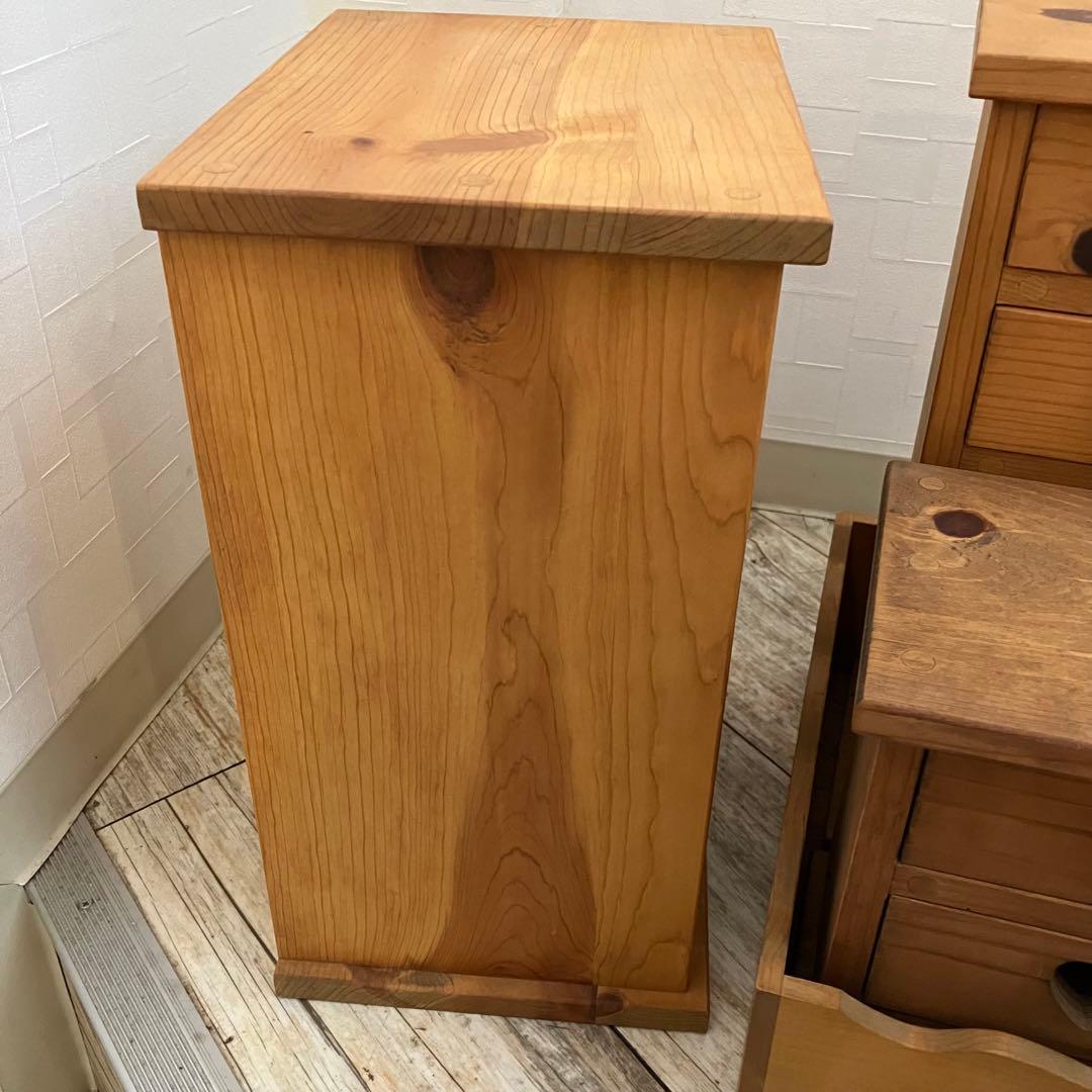 カントリー家具　ハートのくりぬき　ハンドメイド品　木製チェスト 5点セット