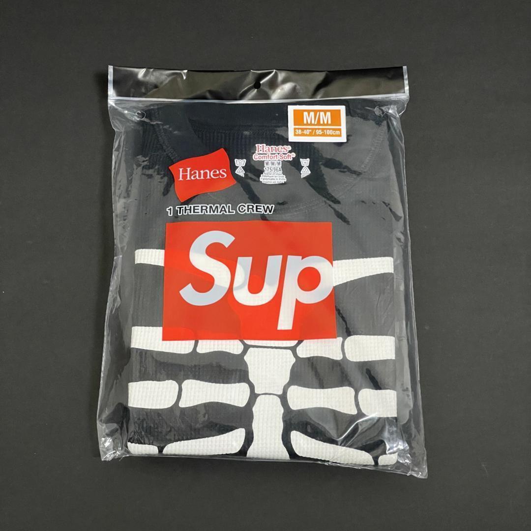 M Supreme Hanes Bones Thermal Crew ボーン 黒