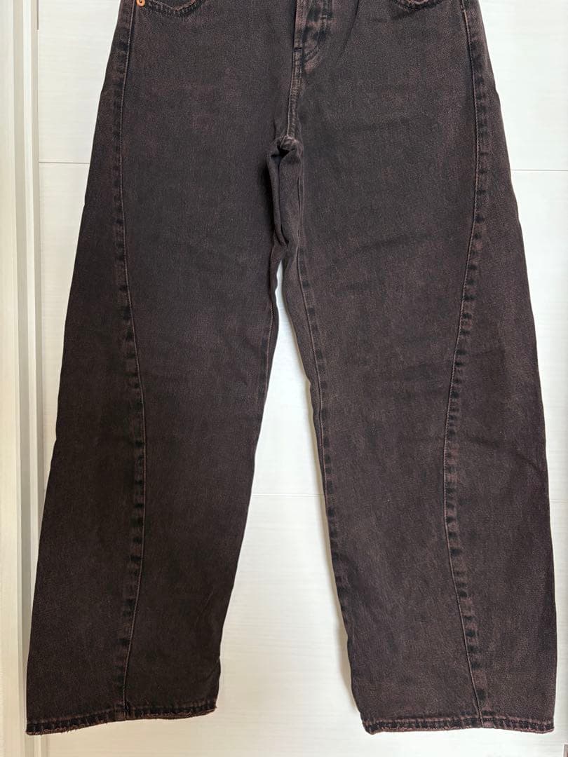 DROP WAIST STRAIGHT デニム　ブラウン　サイズ１
