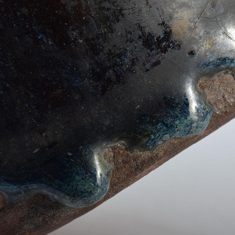 中国　海鼠釉　花瓶　壷　在銘　C　R8613