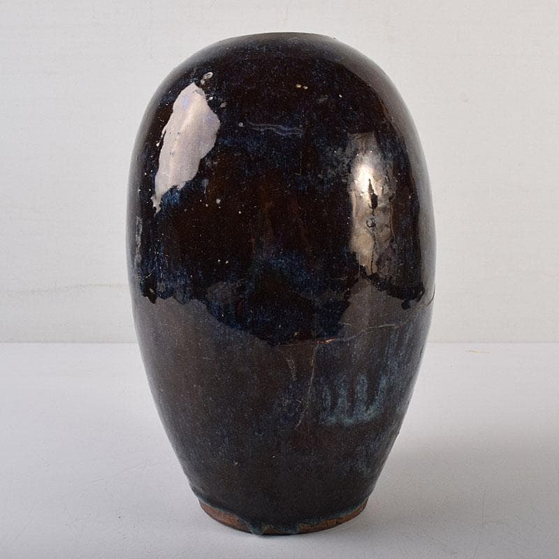 中国　海鼠釉　花瓶　壷　在銘　C　R8613