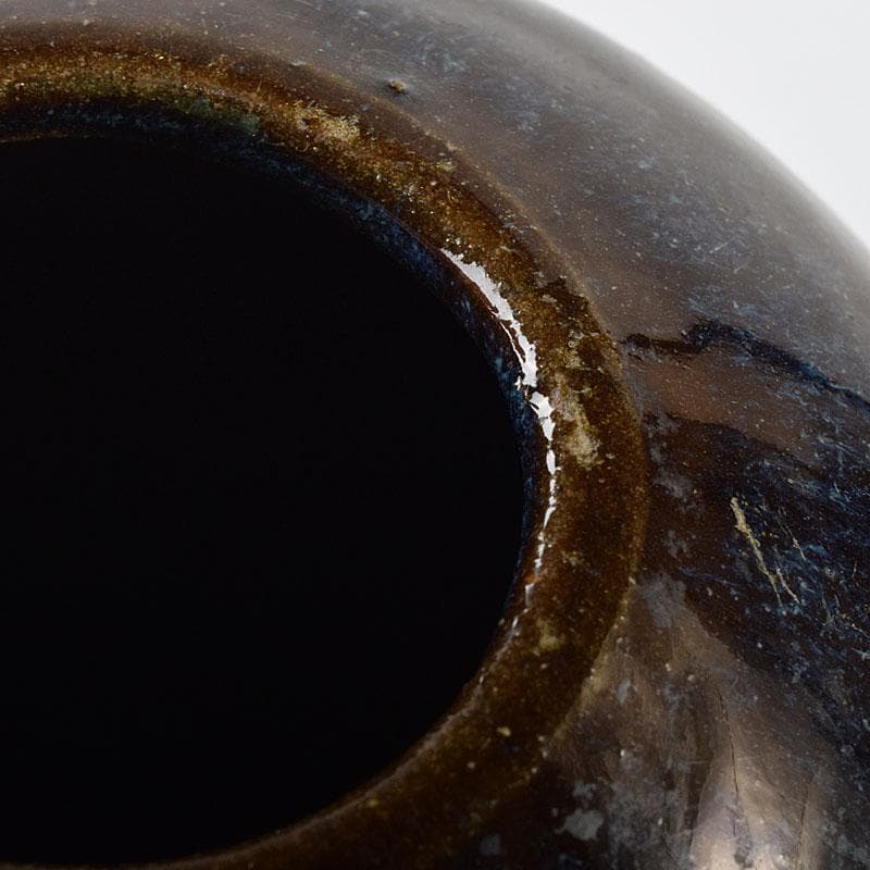 中国　海鼠釉　花瓶　壷　在銘　C　R8613