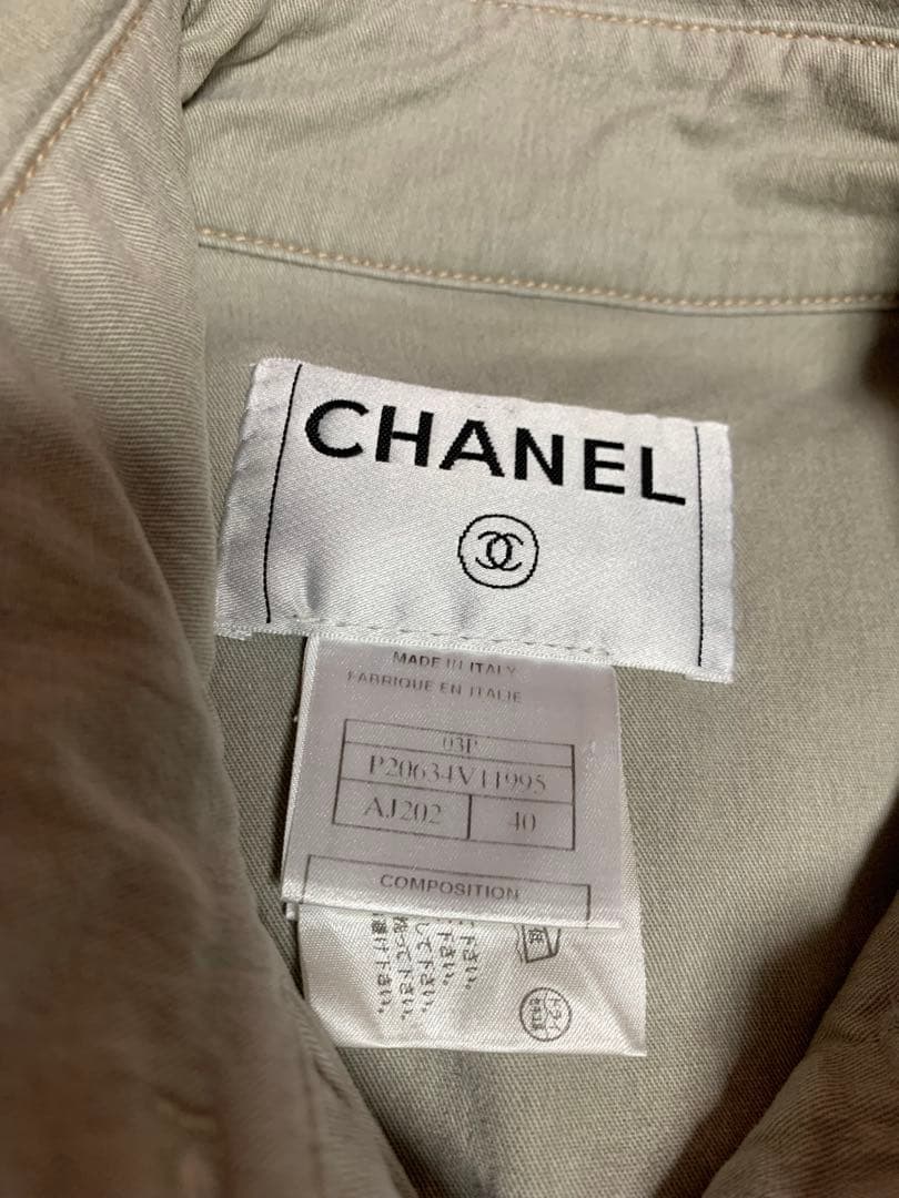 CHANEL 今の季節にピッタリライトグレー コート 38