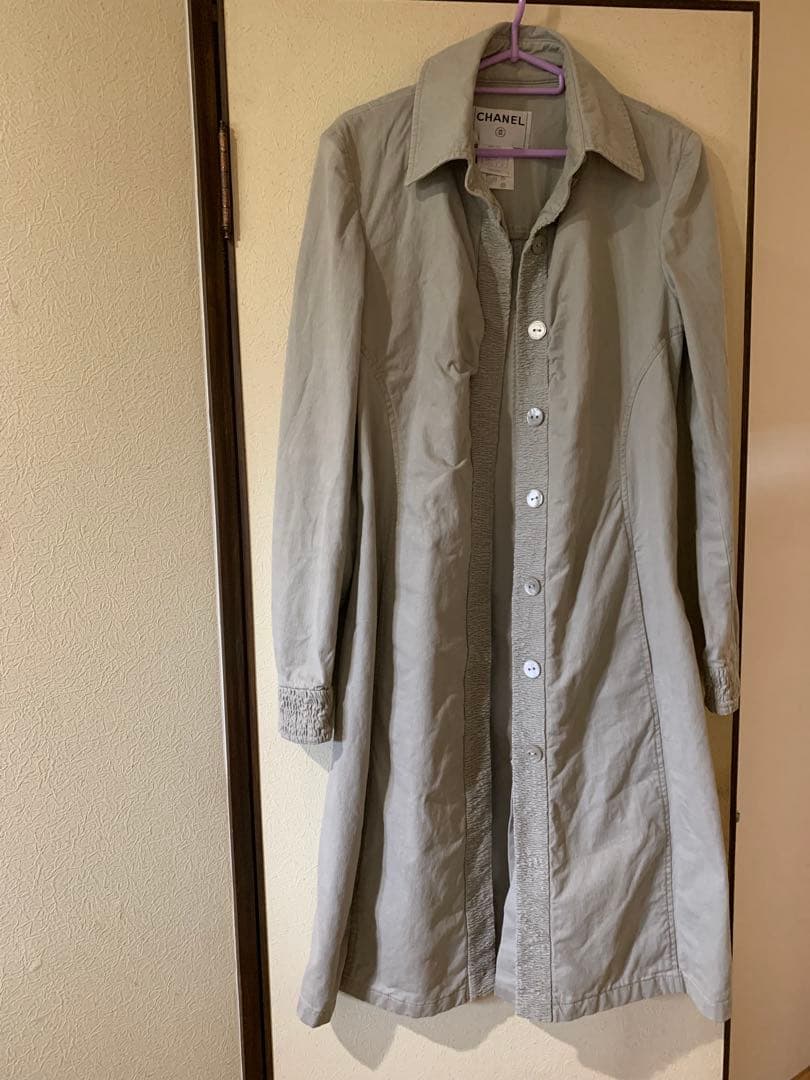 CHANEL 今の季節にピッタリライトグレー コート 38